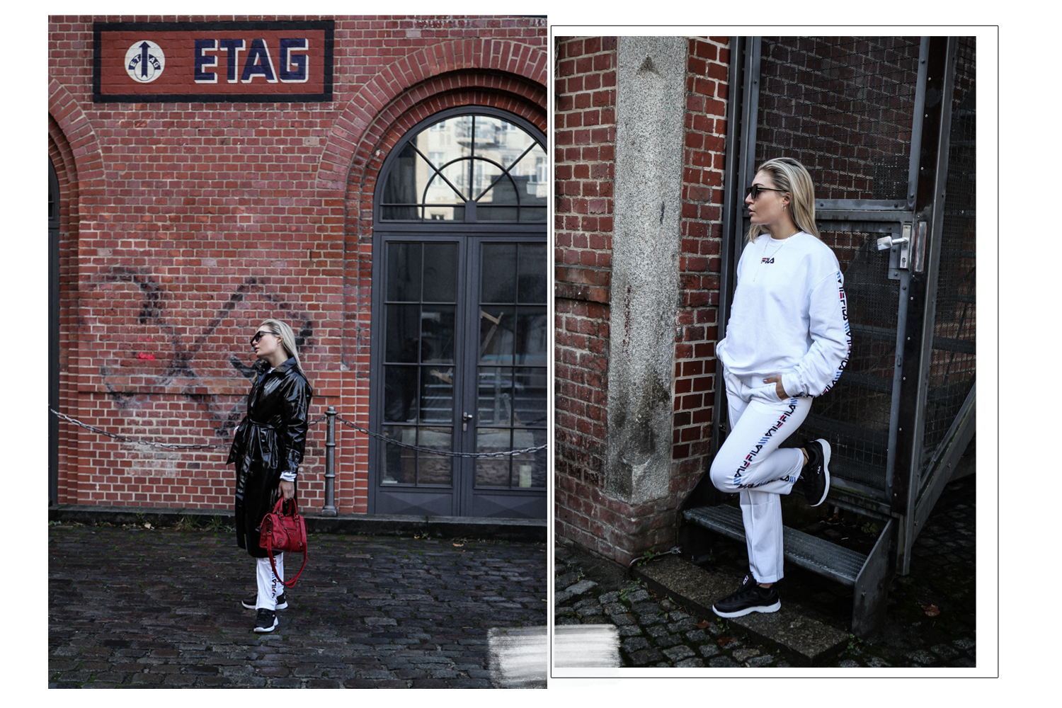 Lauralamode Fila Junkyard Outfit Latex Tracksuit Fashion Blogger Fashionblogger Look Style Streetstyle Berlin Munich