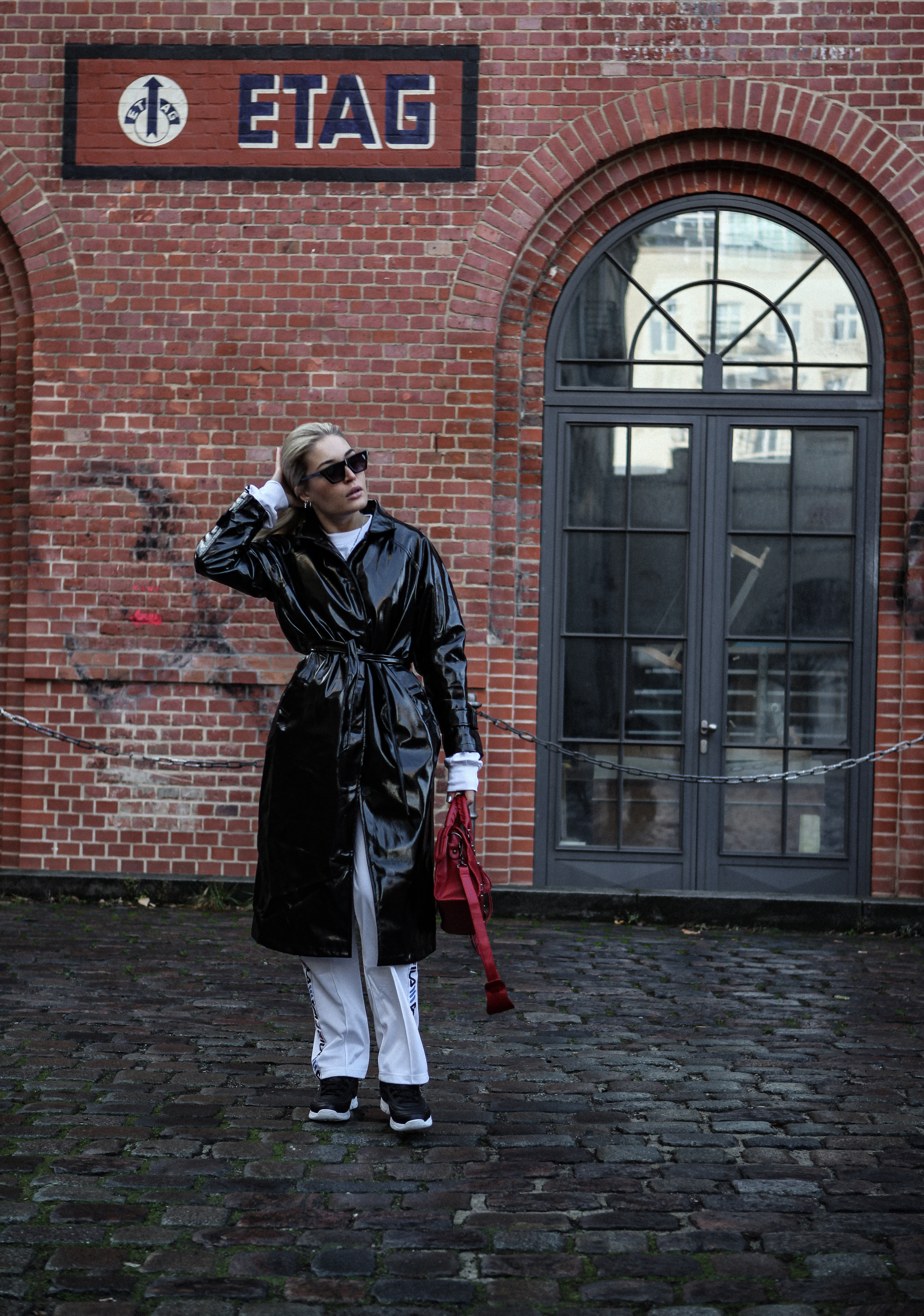 Lauralamode Fila Junkyard Outfit Latex Tracksuit Fashion Blogger Fashionblogger Look Style Streetstyle Berlin Munich