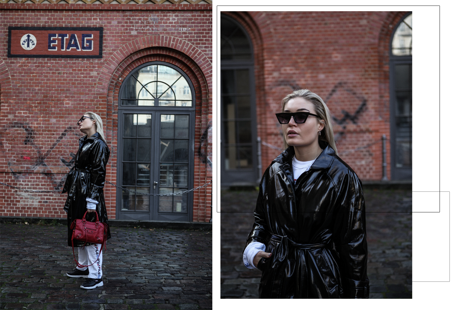 Lauralamode Fila Junkyard Outfit Latex Tracksuit Fashion Blogger Fashionblogger Look Style Streetstyle Berlin Munich5